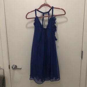 Ark & co. Royal blue party dress with ruffle